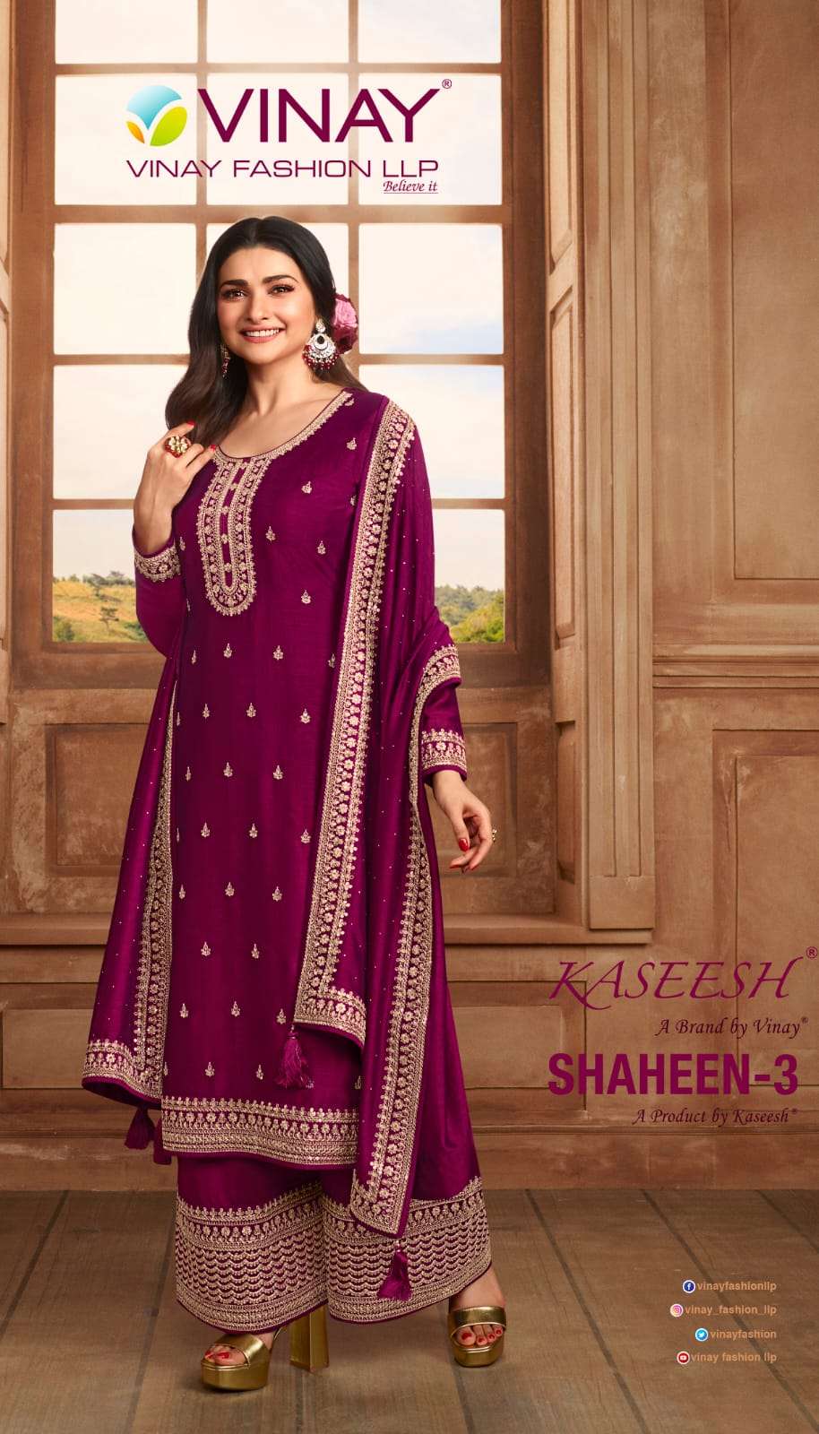 Vinay Fashion Kaseesh Shaheen Vol 3 Hitlist Plazzo Style Suit Collection