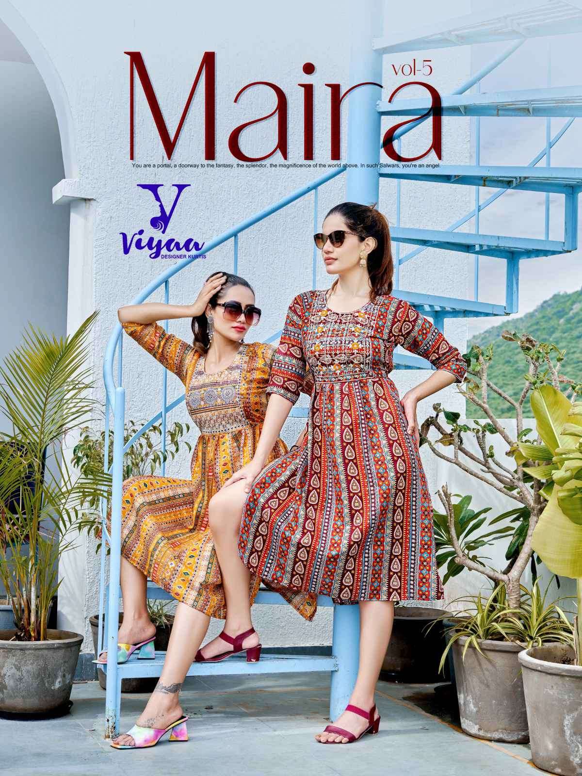 Viyaa Designer Maira Vol 5 New Designs Fancy Nayra Style Kurti Catalog Dealers