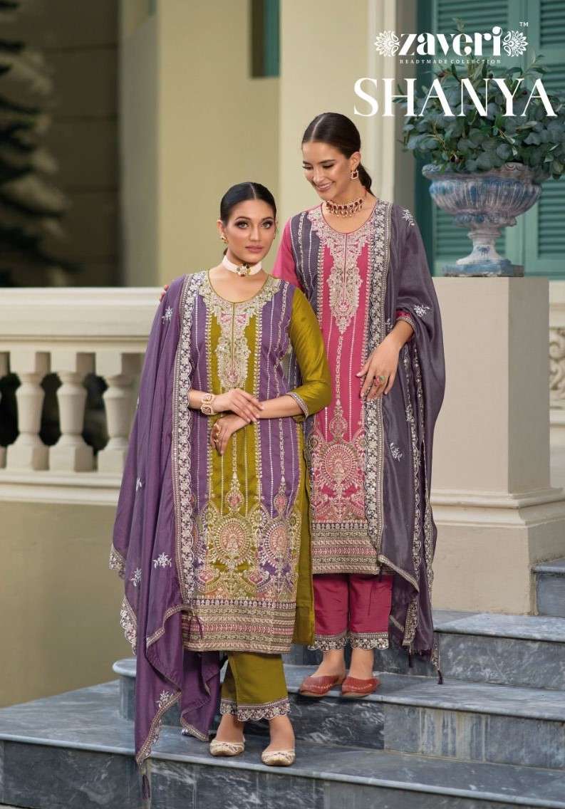 Zaveri Shanya Designer Silk Readymade Wedding Wear Dress Catalog Dealers