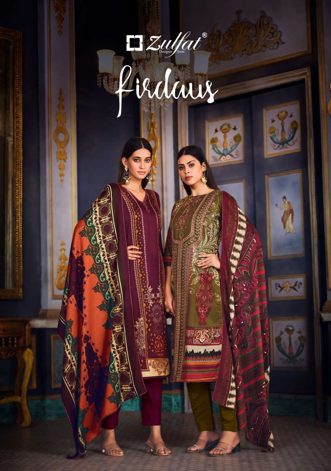 Zulfat Firdaus Fancy Digital Print Exclusive Pashmina Salwar Suit Wholesaler