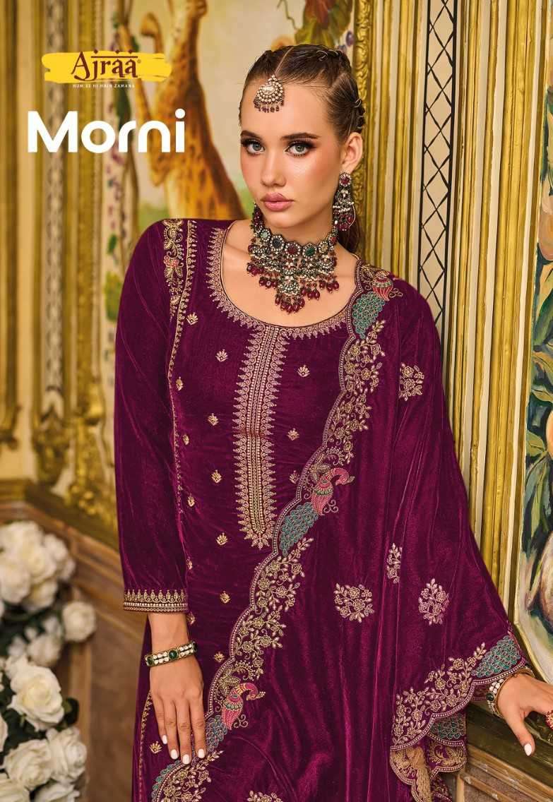 Ajraa Morni Designer Velvet Wedding Wear Dress New Collection