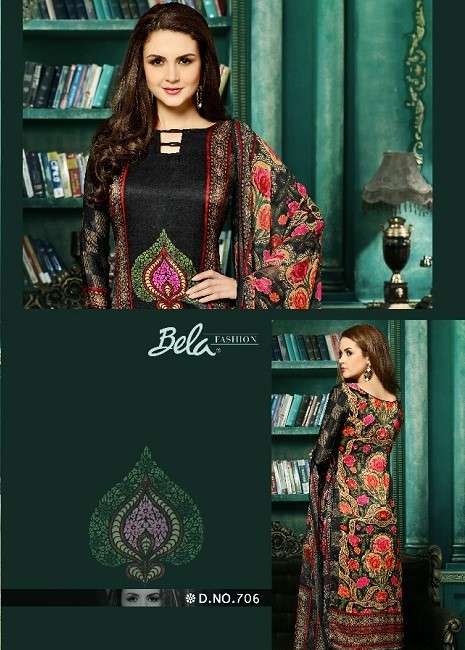 Bela Eminent Digital Printed Fancy Satin Velvet Ladies Suit Wholesalers