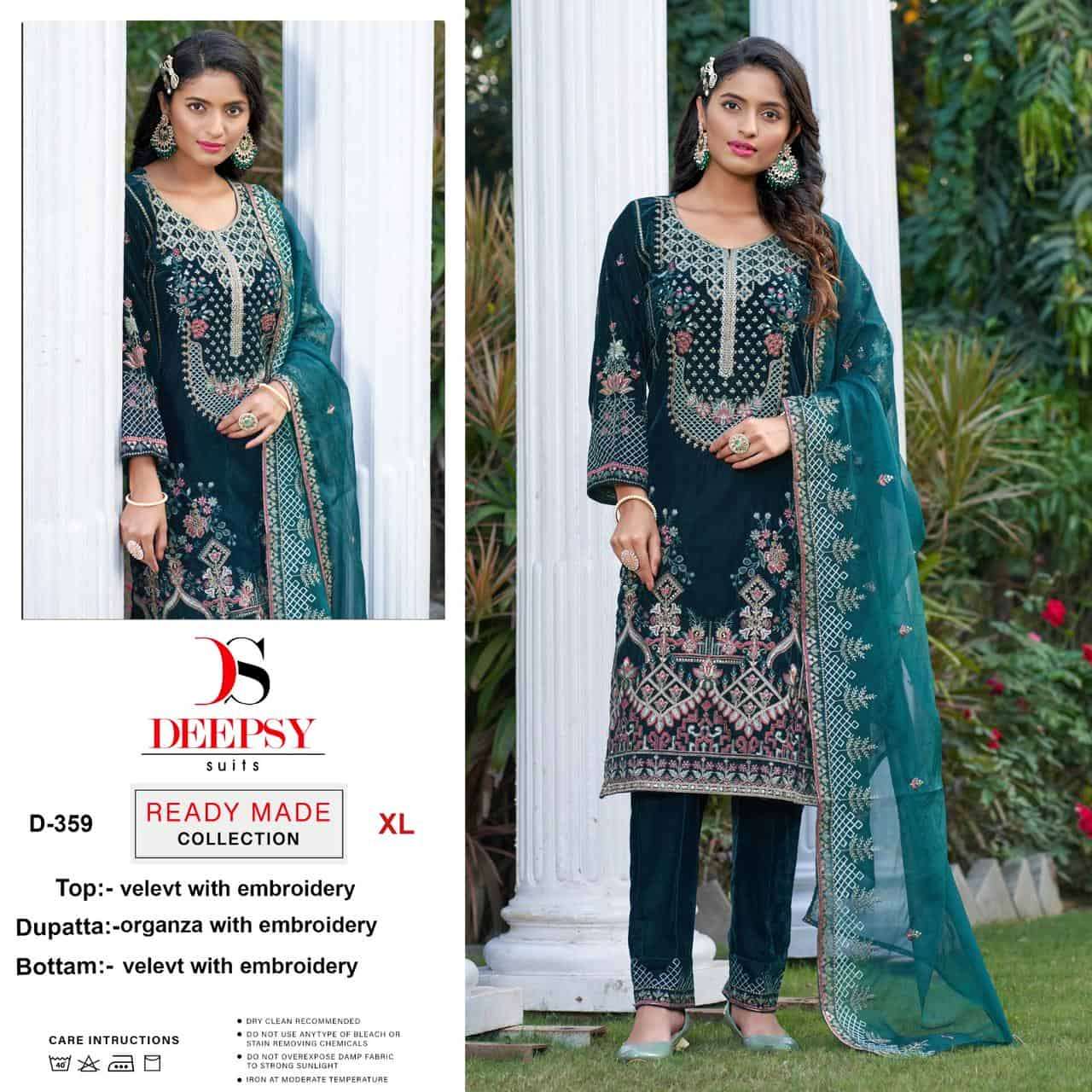 Deepsy D 359 Heavy Designer Style Pakistani Winter Wear Salwar Suit Collection