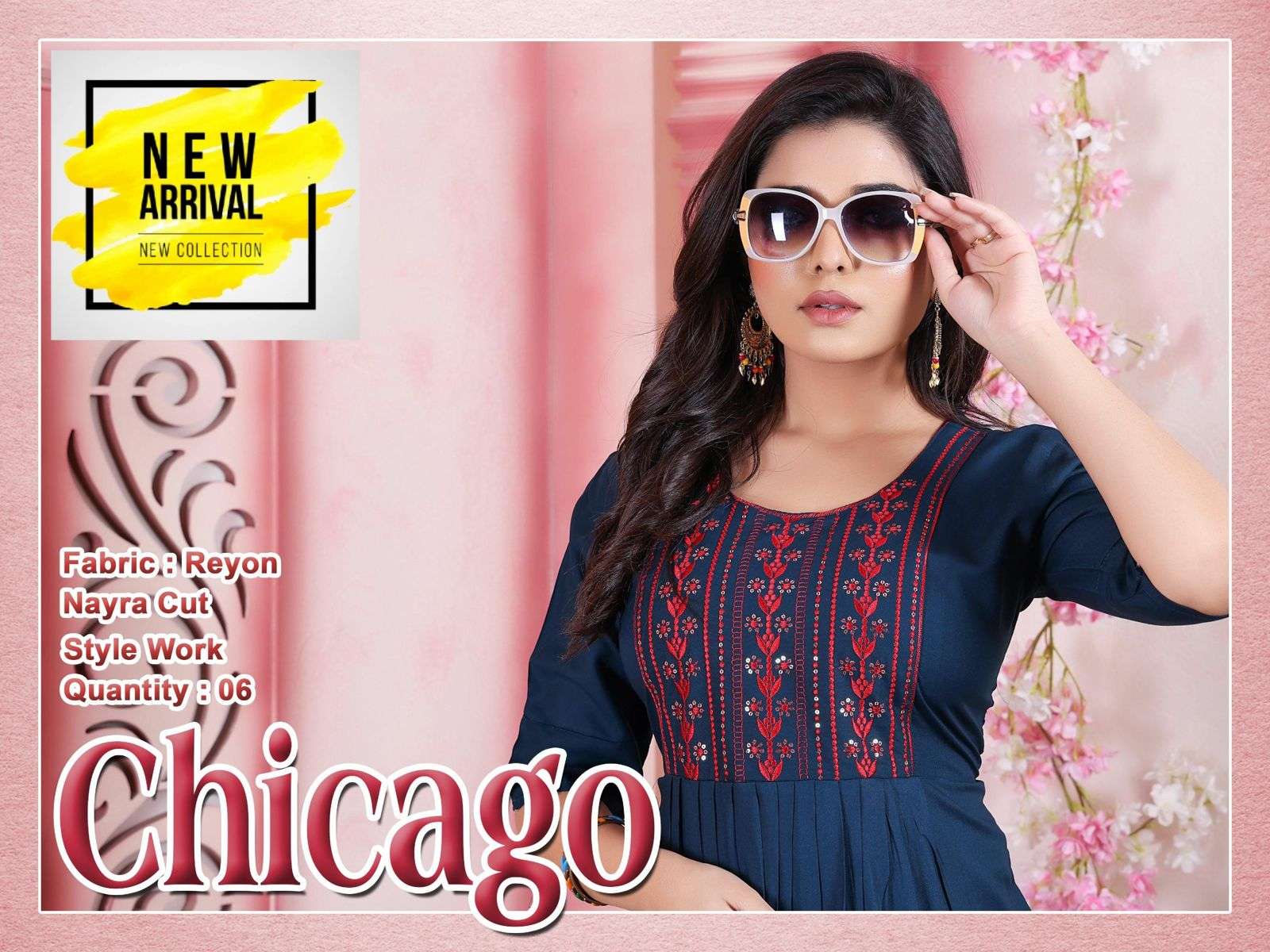Ft Chicago New Designs Fancy Nayra Style Kurti Catalog Suppliers