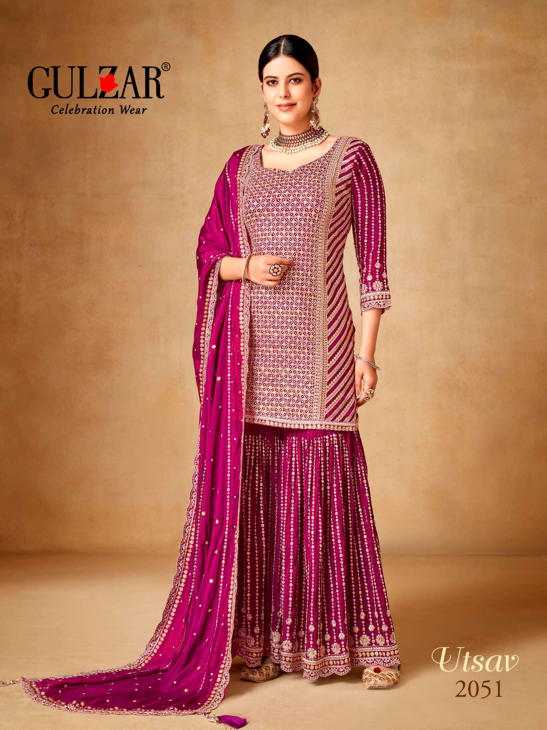 Gulzar Utsav 2051 To 2054 Designer Sharara Wedding Dress Readymade Designs