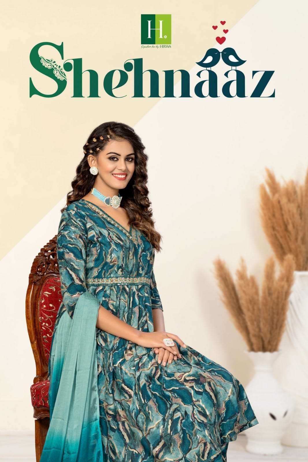 H Dot Hirwa Shehnaaz Exclusive naira Pattern Readymade Suit New Collection