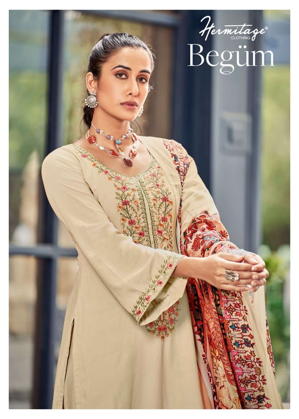 Hermitage Begum Exclusive Rayon Festive Designs Ladies Suit Wholesaler
