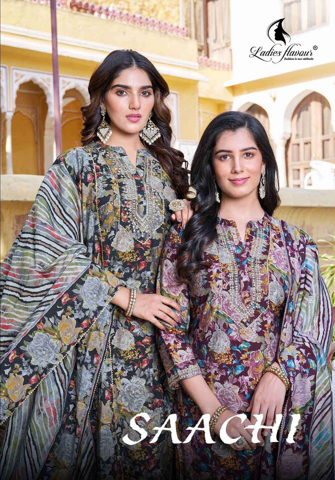 Ladies Flavour Saachi Festive Wear Kurti Bottom Dupatta Set New Designs