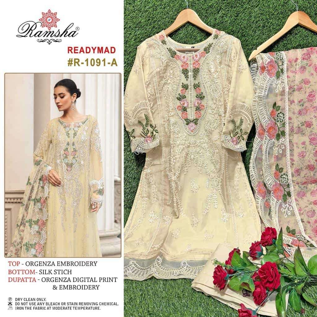 Ramsha R 1091 A Party Wear Style Latest Designs Pakistani Suit Exporter