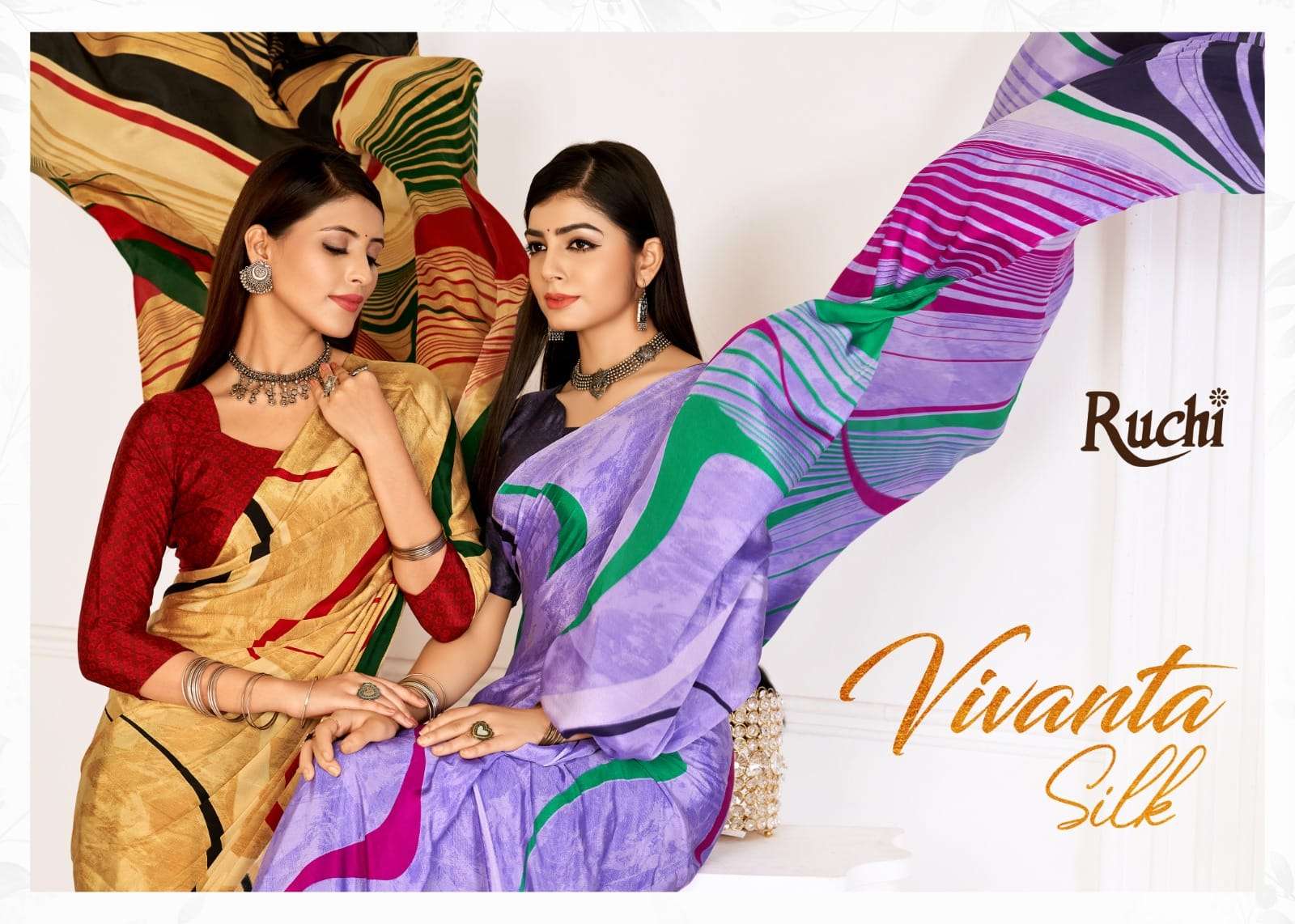 Ruchi Saree Vivanta Silk 24th Edition Fancy Crape Silk Exclusive Saree Wholesaler