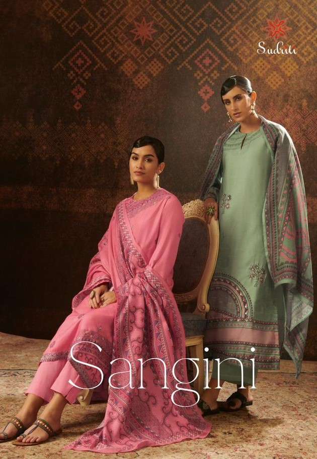 Sudriti Sangini Pashmina Digital Print Fancy Winter Wear Suit Wholesalers