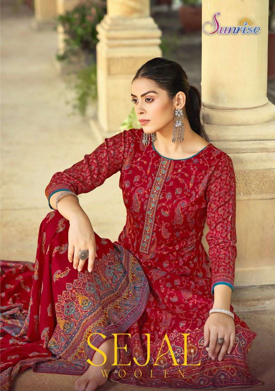 Sunrise Sejal Woolen Fancy Pashmina Ethnic Wear Ladies Suit Wholesalers