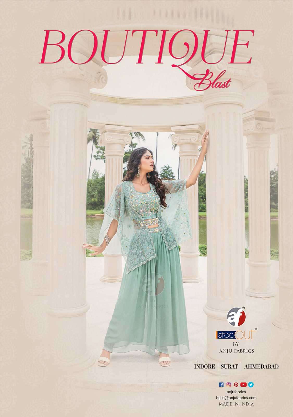 Af Stock Out Boutique Blast By Anju Fabrics Designer Cocktail Outfit Partywear Collection