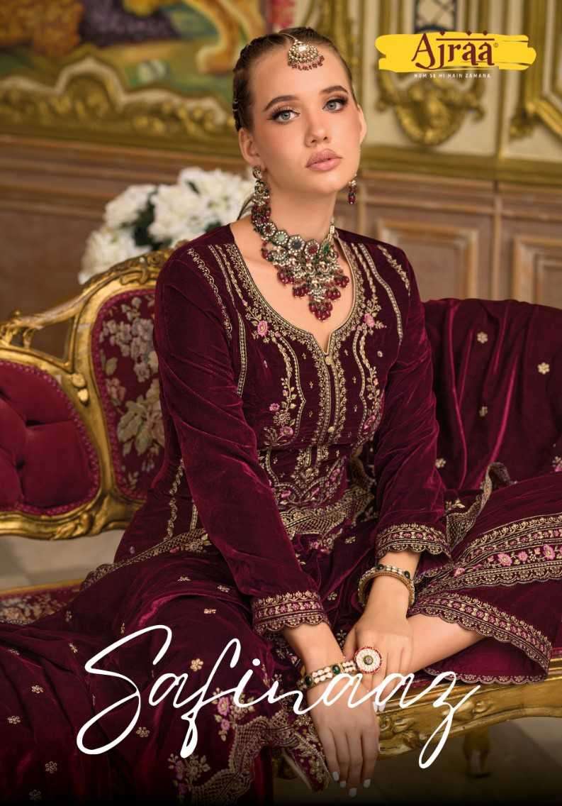 Ajraa Safinaaz Pure Velvet Designer Wedding Collection Suit Latest Designs