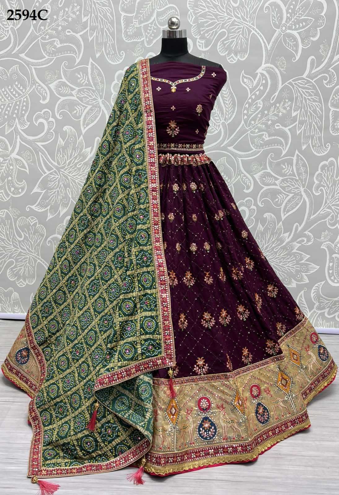 Anjani Art 2594 Colors Fancy Silk Lehenga Choli Wedding Collection
