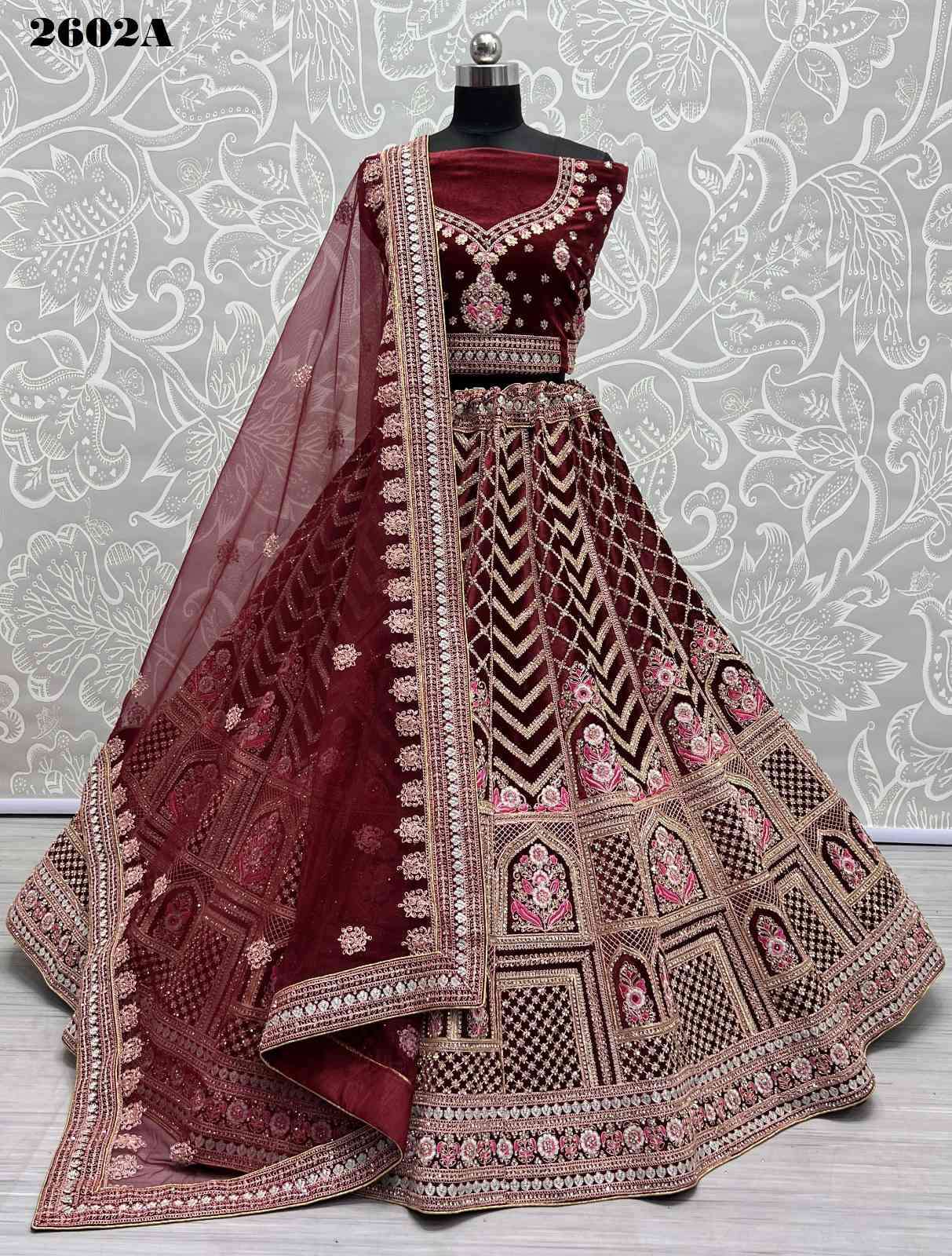Anjani Art 2602 Colors Bridal Wear Velvet Designer Lehenga New Arrivals