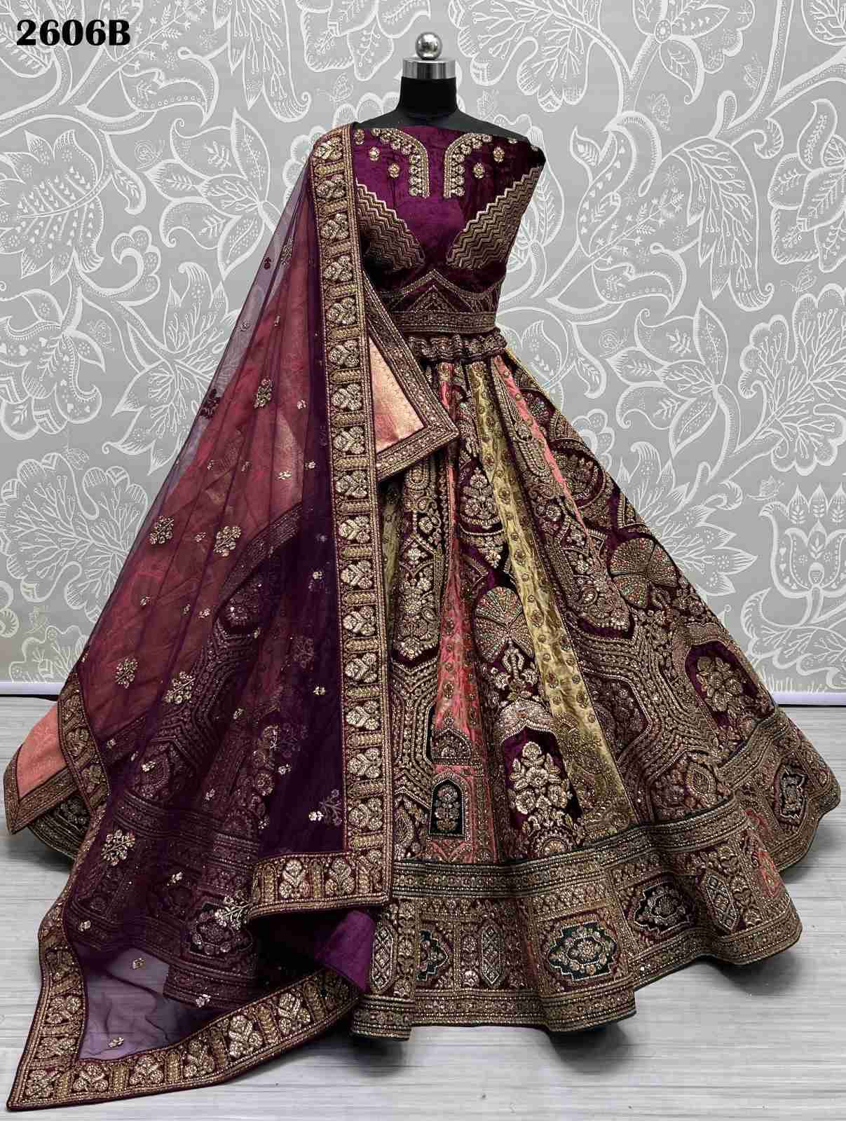 Anjani Art 2606 Colors Banarasi Designs Velvet Bridal Lehenga Latest Collection