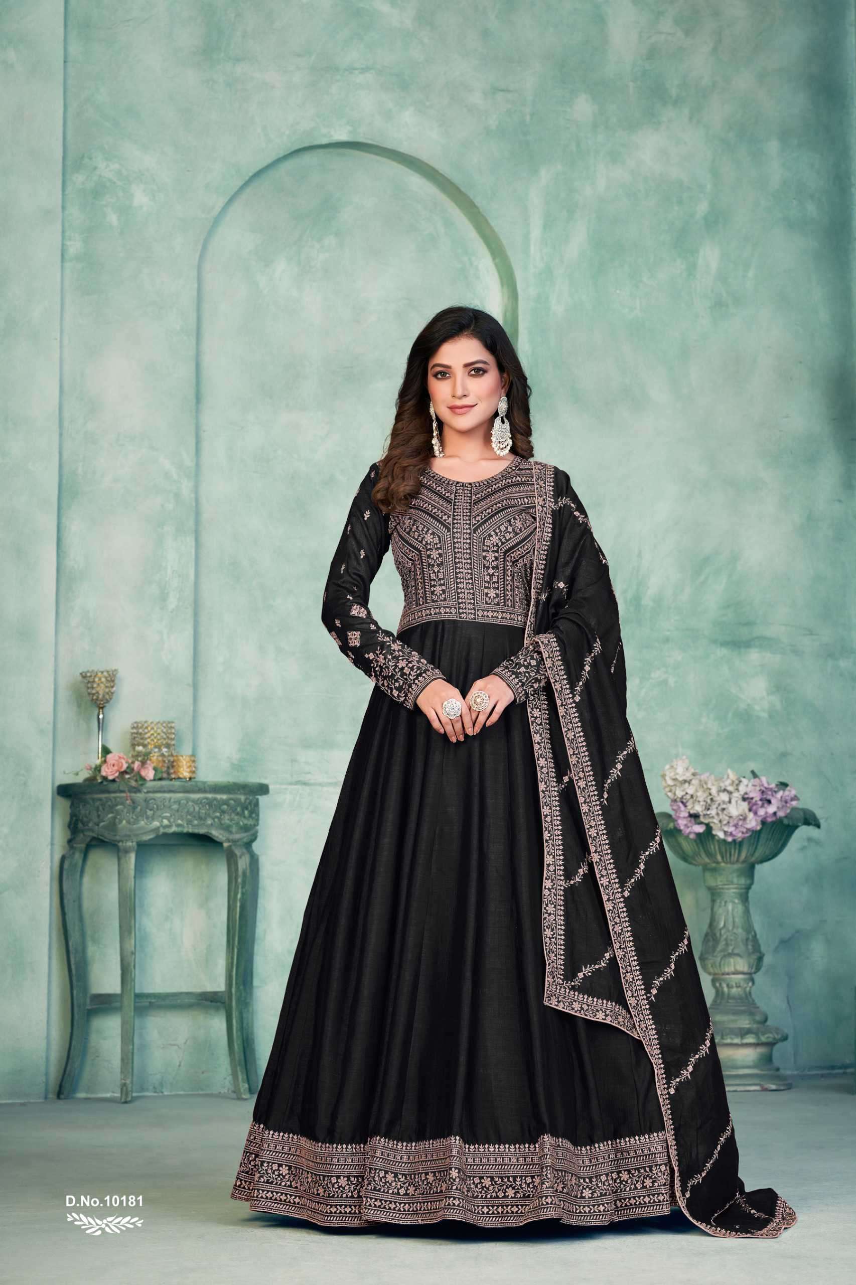 Anjubaa 10181 Designer Black Collection Partywear Gown