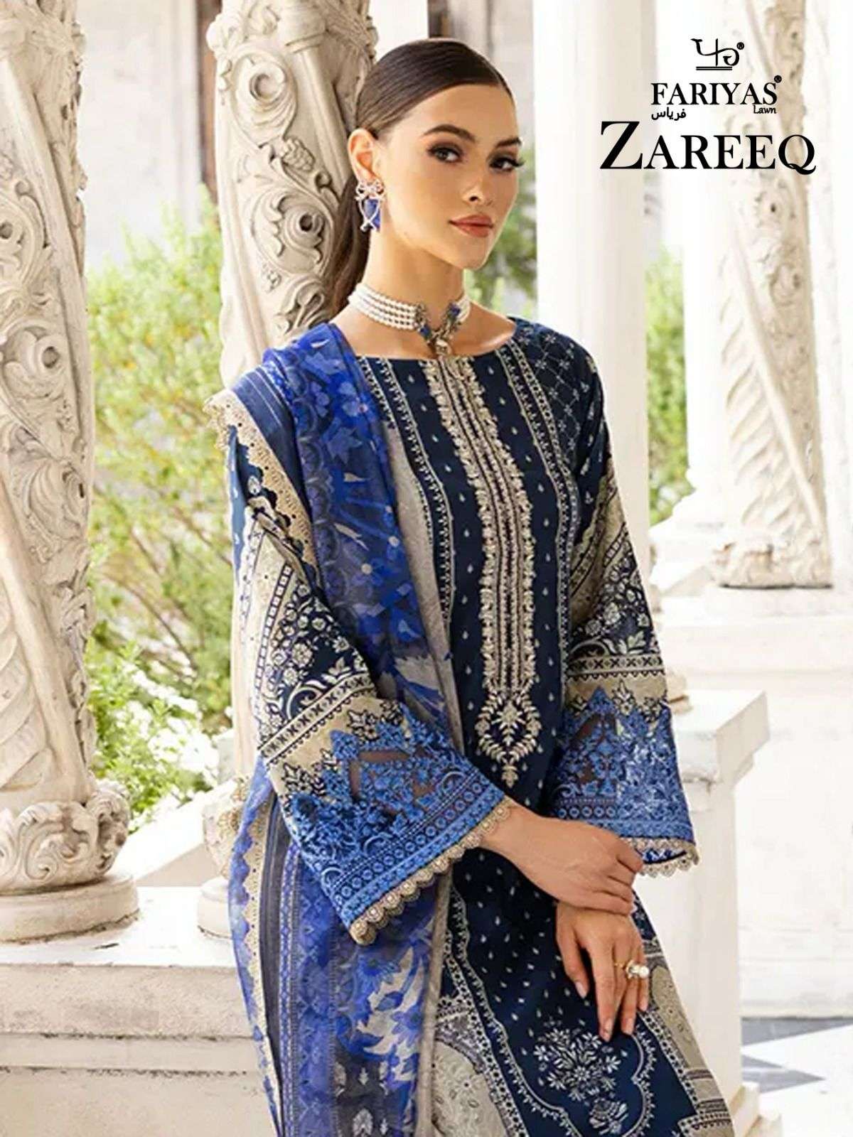 Fariyas Zareeq Pure Lawn Pakistani Fancy Salwar Suit New Collection