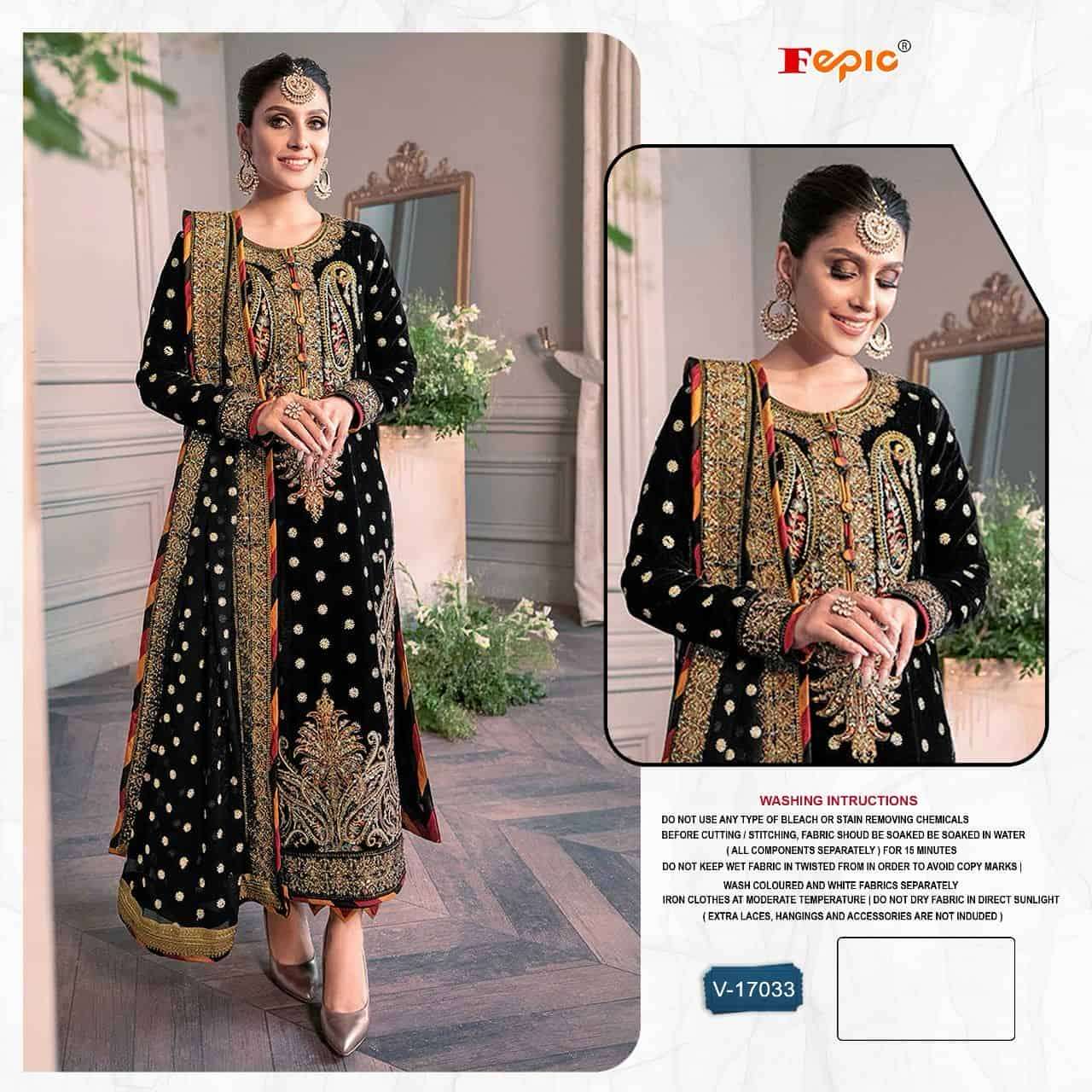 Fepic V 17033 Colors Heavy Designer Style Pakistani Winter Wear suit Online Suppliers