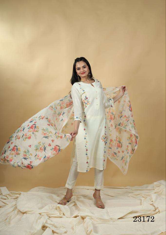 Indira 23172 Exclusive Straight Kurti Pant Dupatta Size Set Designs