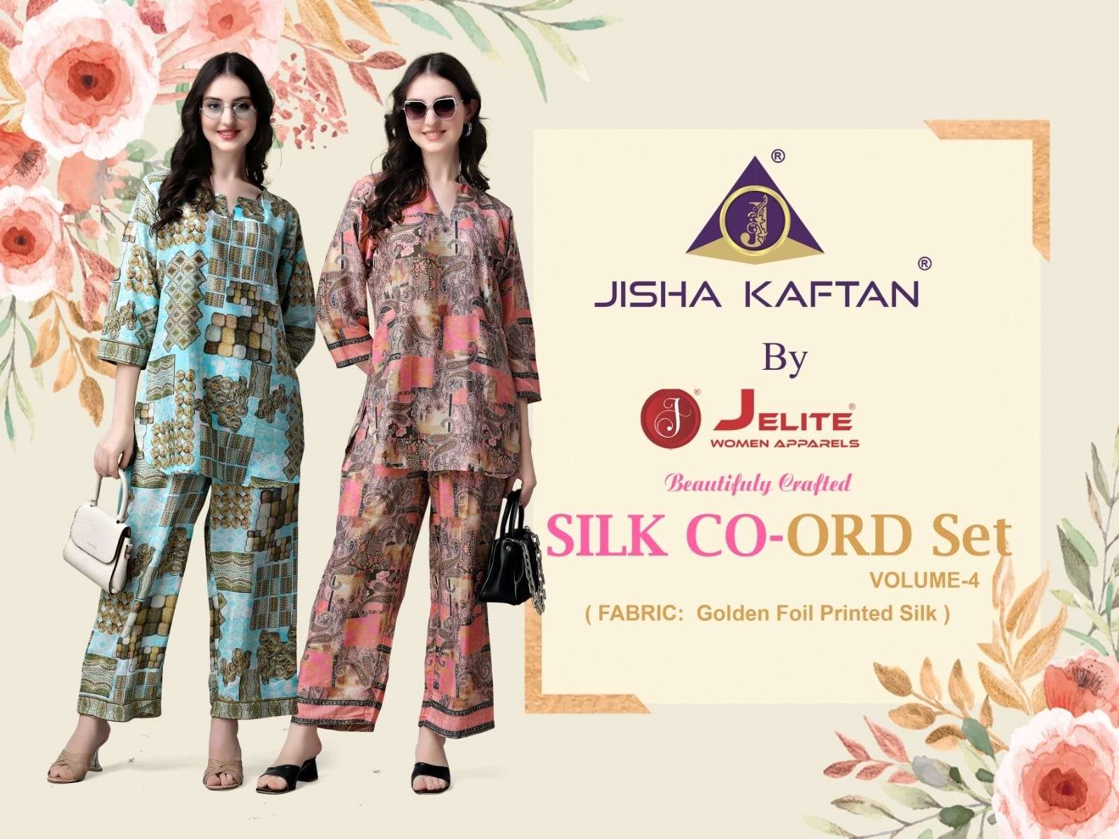 Jisha Kaftan Silk Cord Set Vol 4 Fancy Silk Cord Set Western Outfit Collection