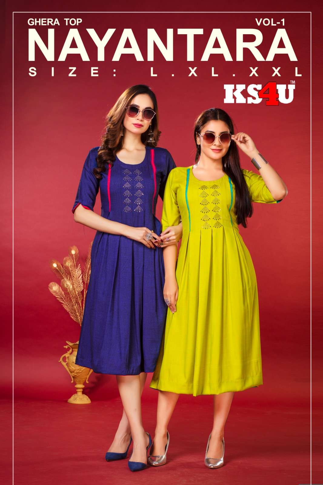 KS4U Nayantara New Designs Ethnic Wear Fancy Flair Kurti Suppliers