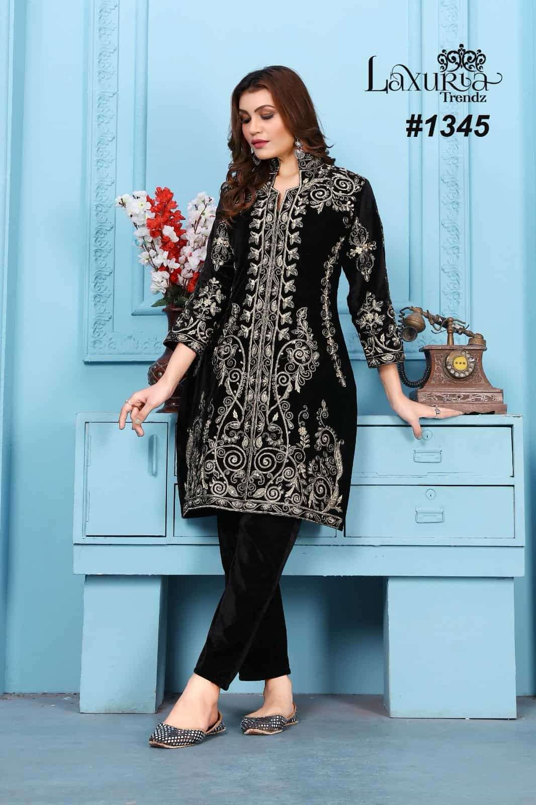 Laxuria Trends 1345 Pakistani Fancy Style Readymade Kurti With Bottom Exporter