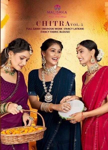 Malishka Chitra Vol 5 Festive Wear Saree Dealers New Collection