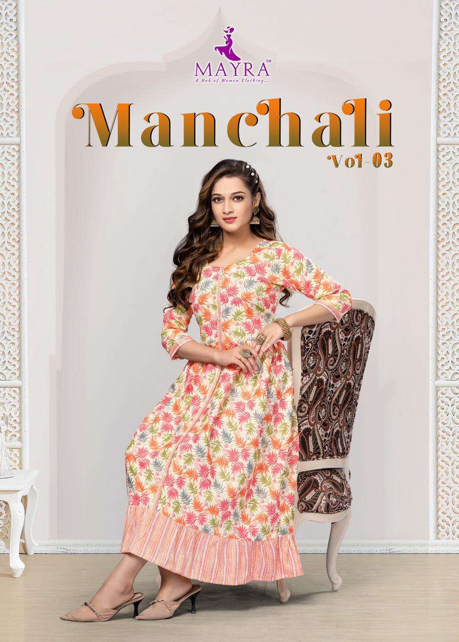 Mayra Manchali Vol 3 Ethnic Wear Fancy Layer Style Kurti Wholesalers
