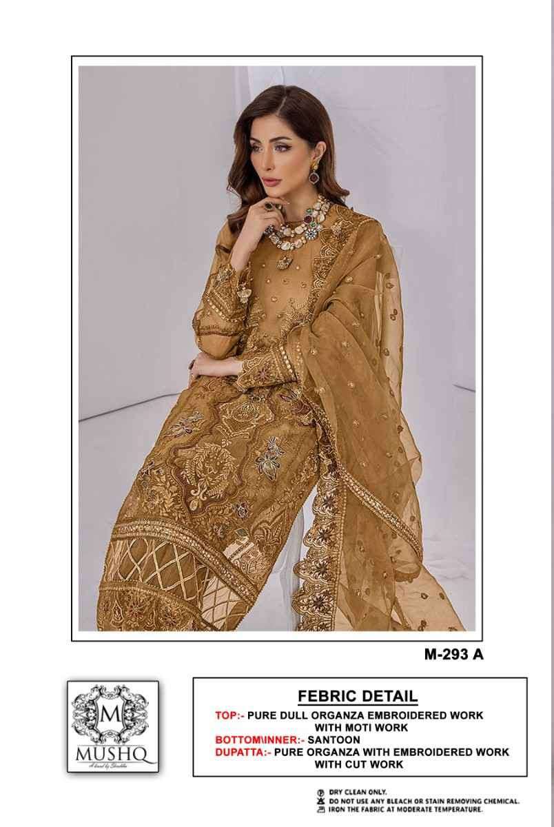 Mushq M 293 Colors New Designer Organza Pakistani Suit Wholesalers