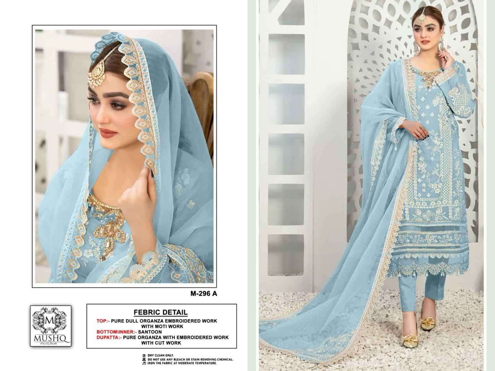 Mushq M 296 Colors Festive Wear Style Latest New Designer Pakistani Suit Wholesalers