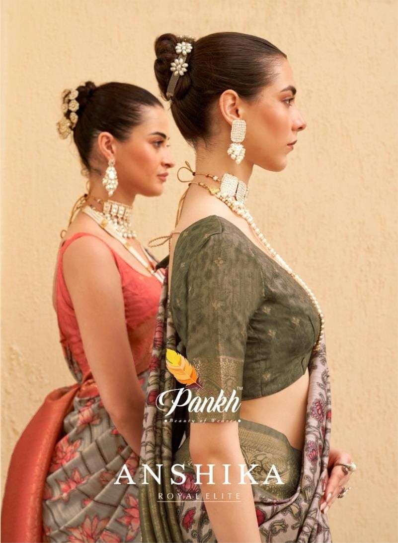 Pankh Anshika 7701 To 7709 Fancy Silk Digital Print Wedding Wear Saree Dealers