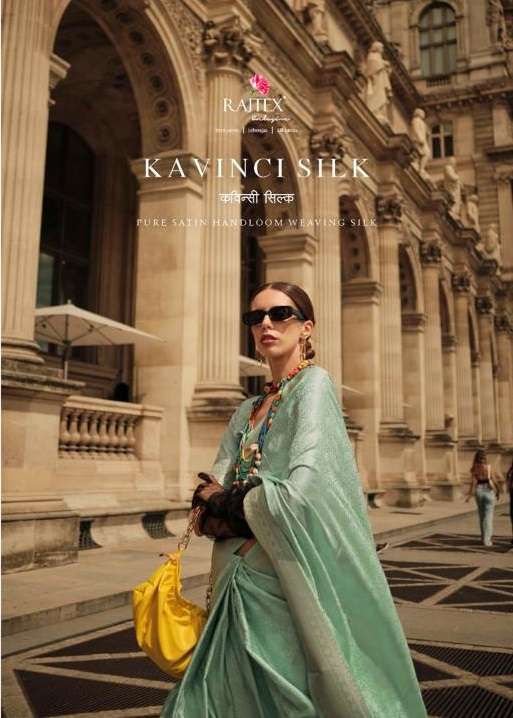 Rajtex Kavinci Silk 338001 To 338006 Festive Wear Style Fancy Silk Saree Exporter