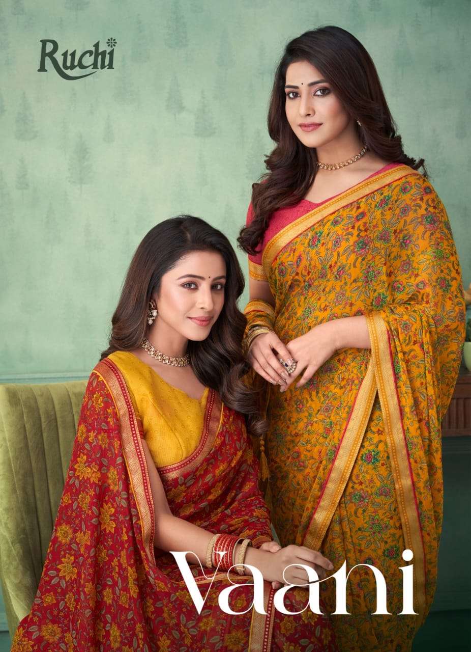 Ruchi Saree Vaani Vol 3 Fancy Wear Chiffon Saree Wholesalers