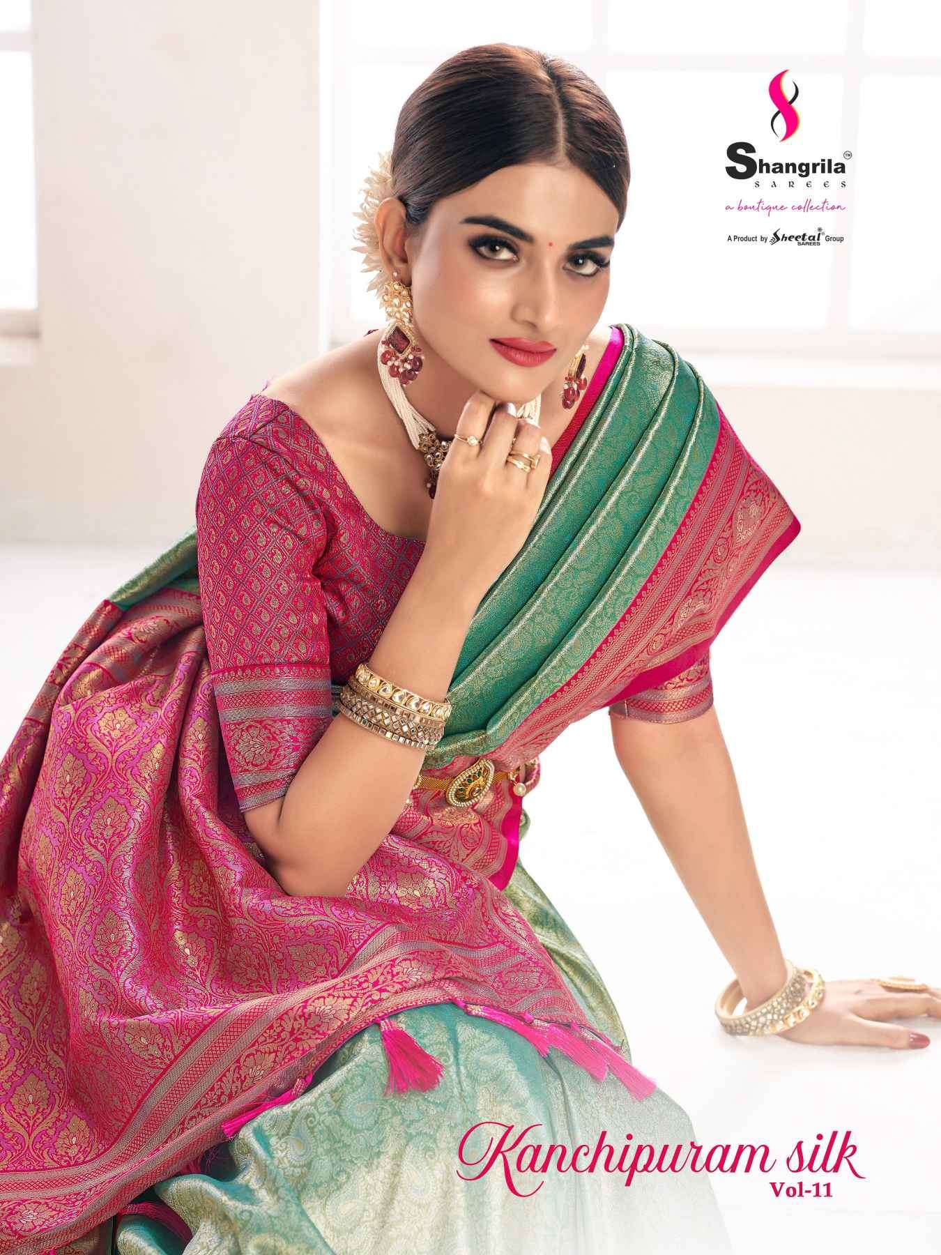 Shangrila Designer Kanchipuram Silk Vol 11 Fancy Silk Saree Latest Collection