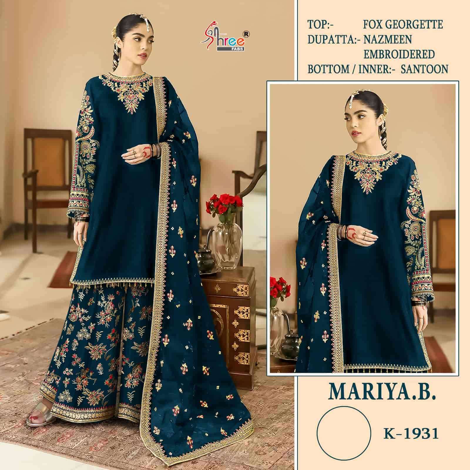 Shree Fabs Mariya B 1931 Colors Pakistani Festive Wear Style Designer Suit Wholesalers
