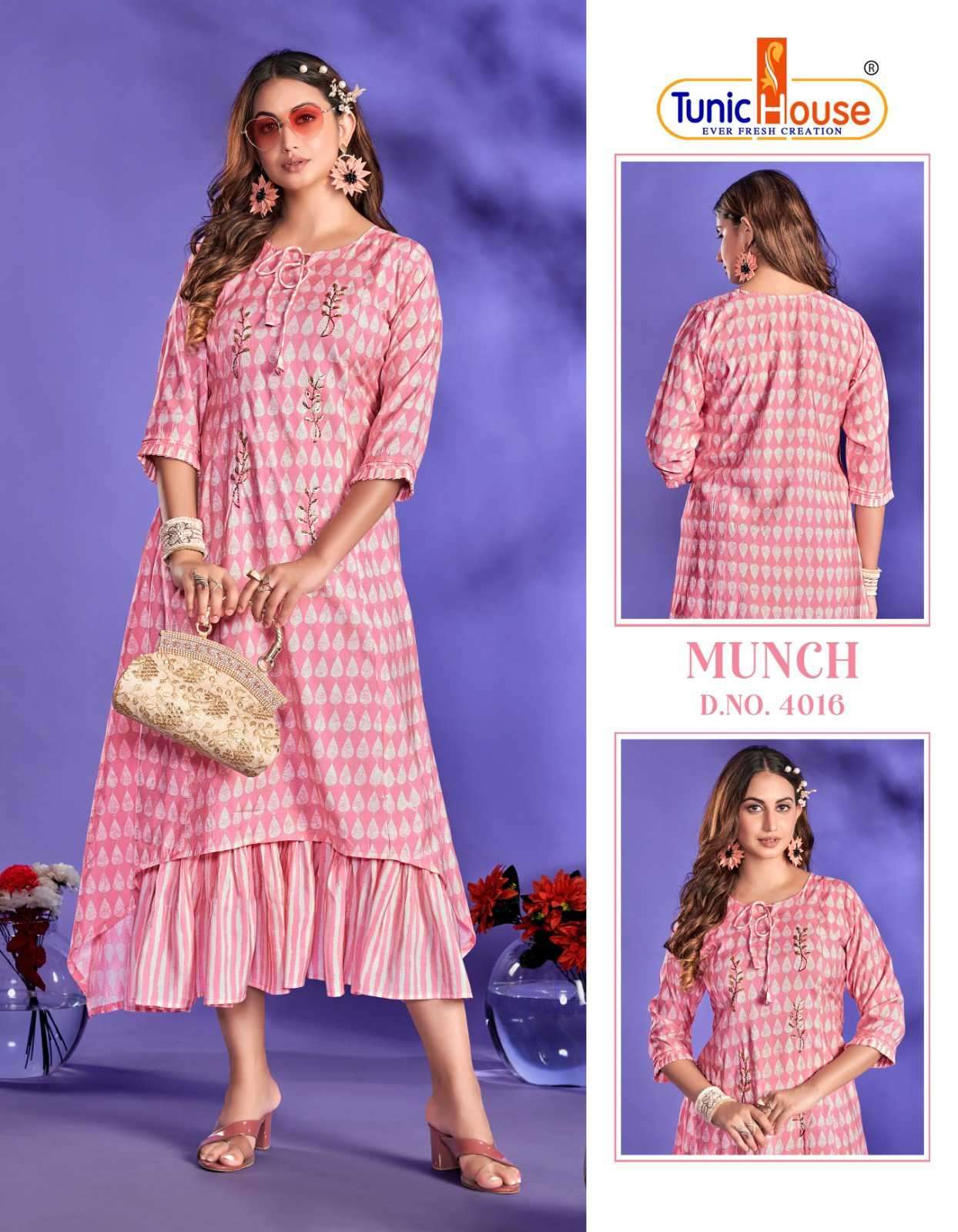 Tunic House Munch Ethnic Wear Layered Kuri Gown New Designs