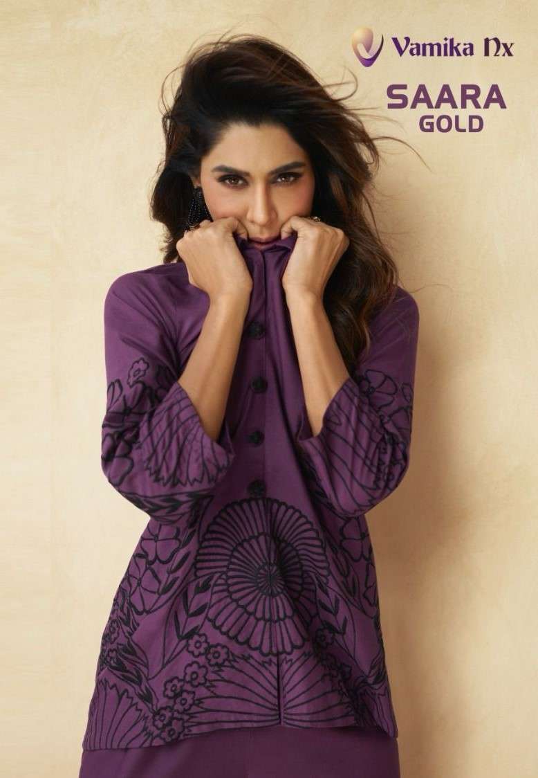 Vamika Nx Saara Gold Exclusive Cord Set Western Wear Outfit Collection