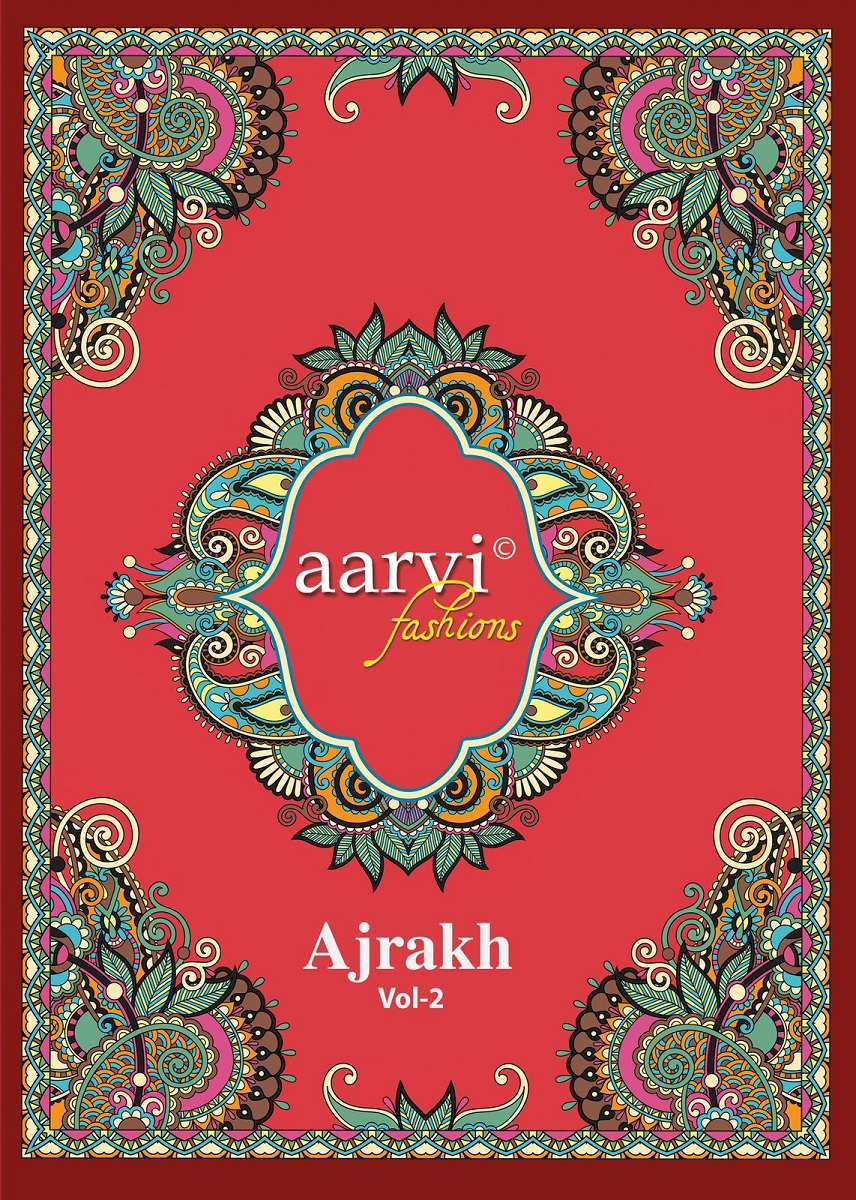 Aarvi Ajrakh Vol 2 Pure Cotton Kurti Bottom Dupatta Set New Collection