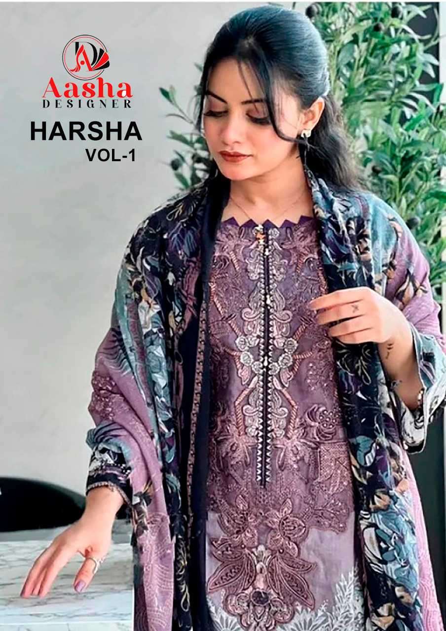 Aasha Designer Harsha Vol 1 Pure Cotton Pakistani Suit Exclusive Collection