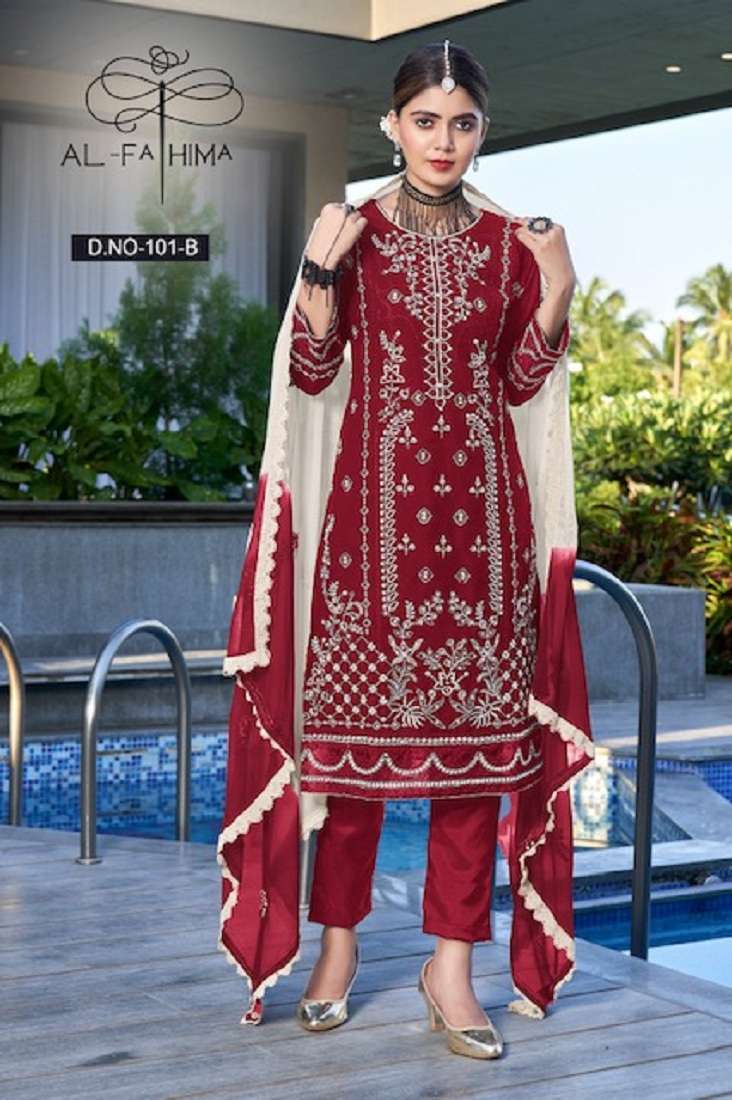 Al Fatima Afreen 101 Colors Festive Wear Designer Georgette Suits Suppliers