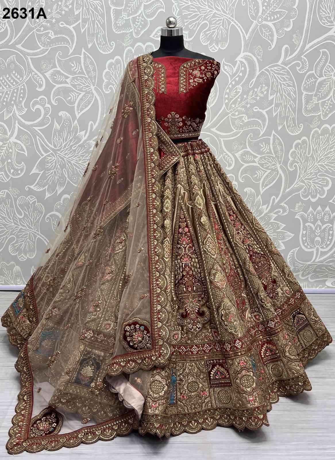 Anjani Art 2631 Colors Heavy Designer Velvet Bridal Lehenga Online Store Collection
