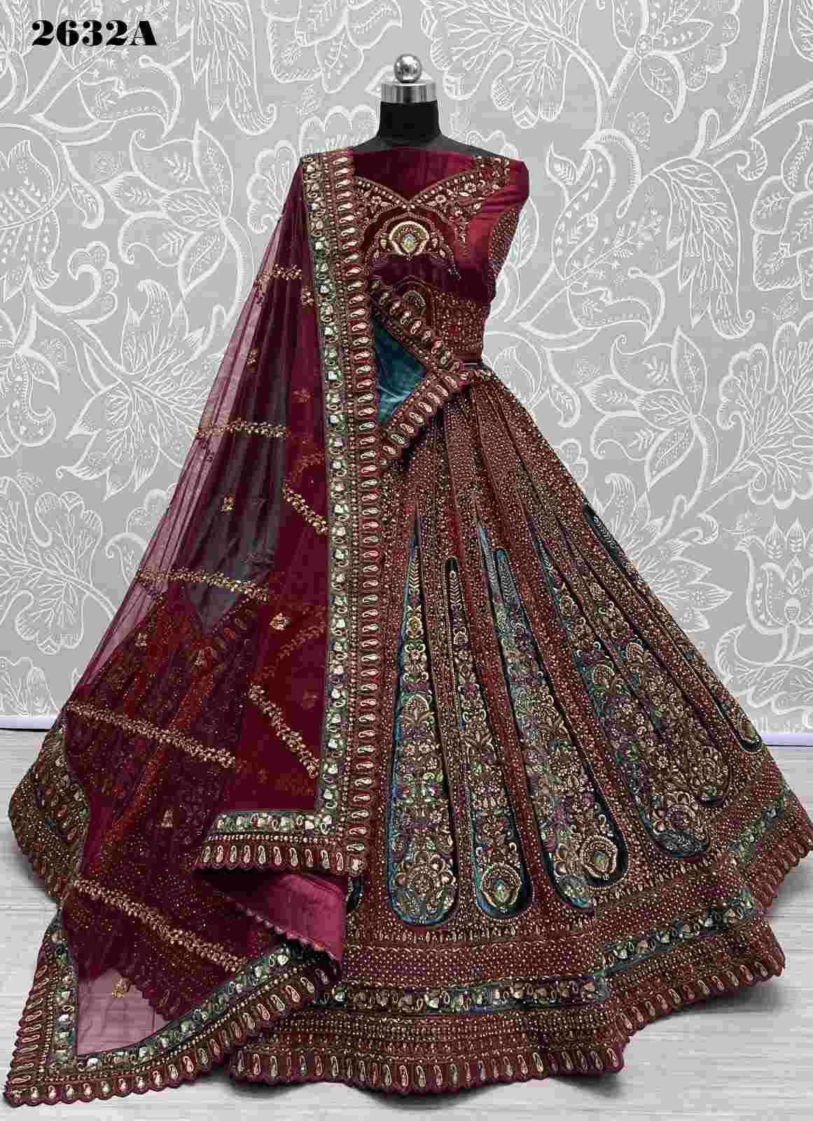 Anjani Art 2632 Colors Designer Velvet Heavy Bridal Lehenga Branded Collection