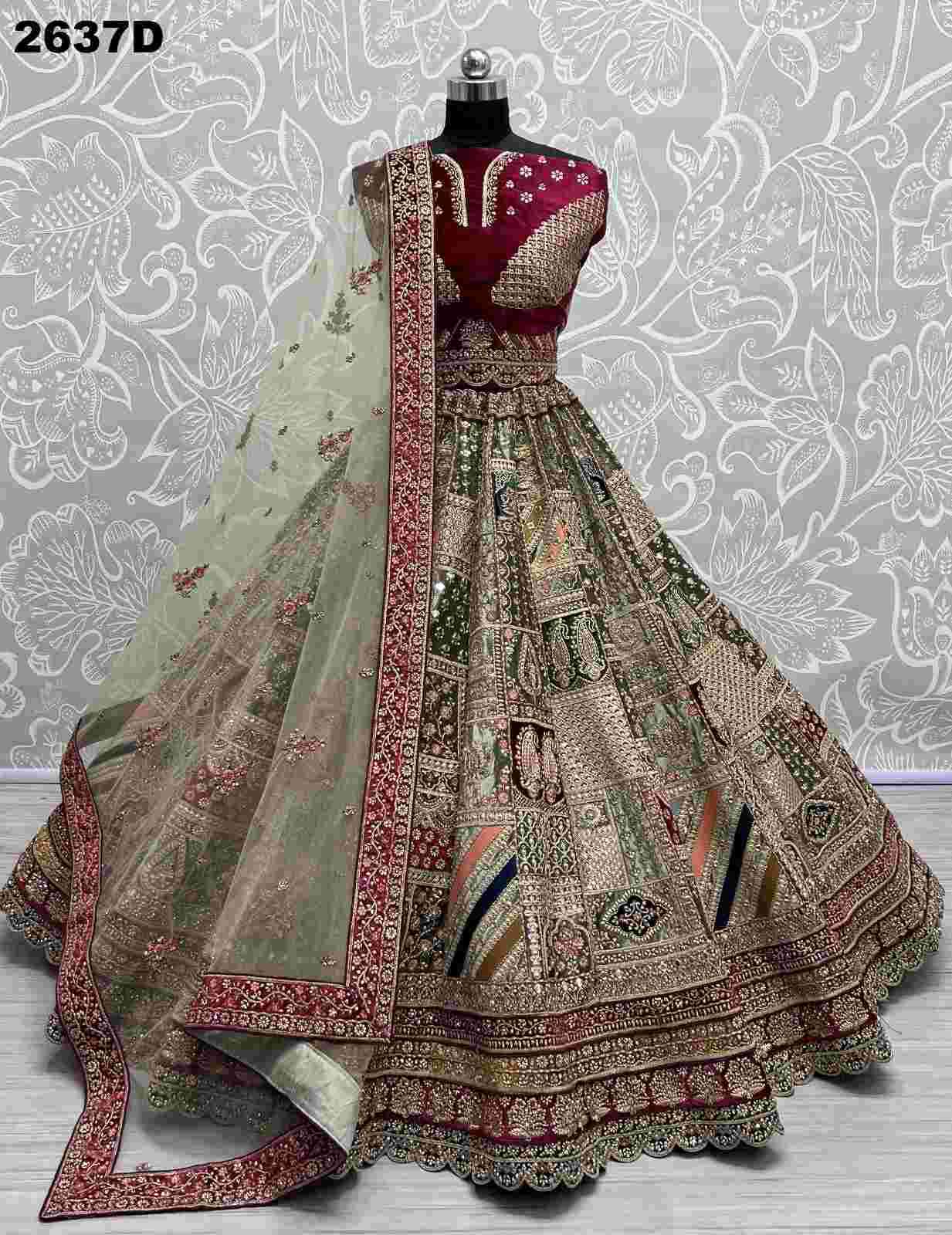 Anjani Art 2637 Colors Velvet Designer Bridal Wear Lehenga Latest New Collection