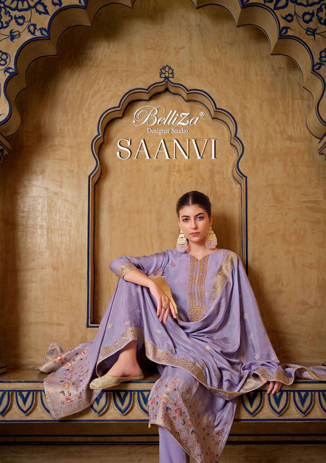 Belliza Saanvi Pure Muslin Jacquard Occasion Wear Dress New Collection