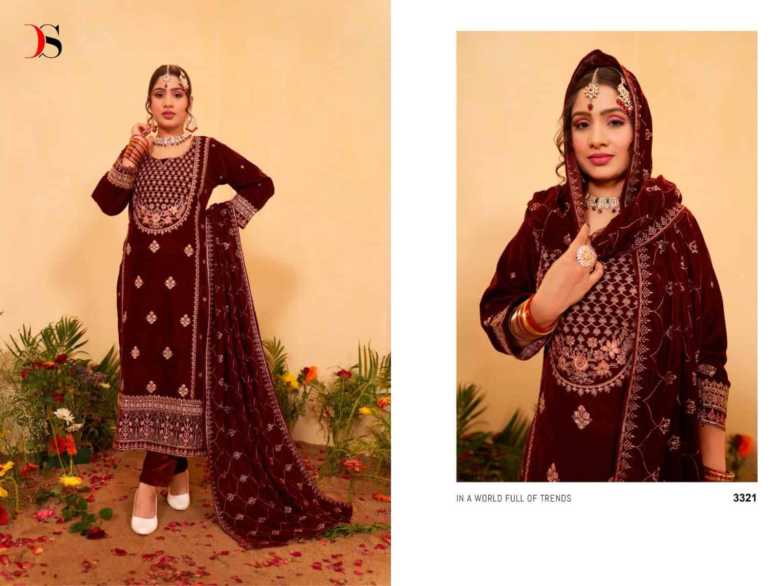 Deepsy 3221 Pakistani Fancy Designer Winter Wear Salwar Suit Online Suppliers