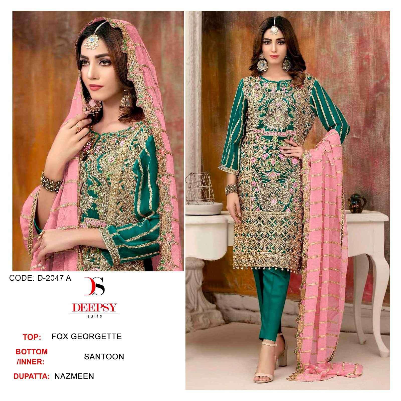 Deepsy D 2047 A Georgette Pakistani Designer Dress Collection