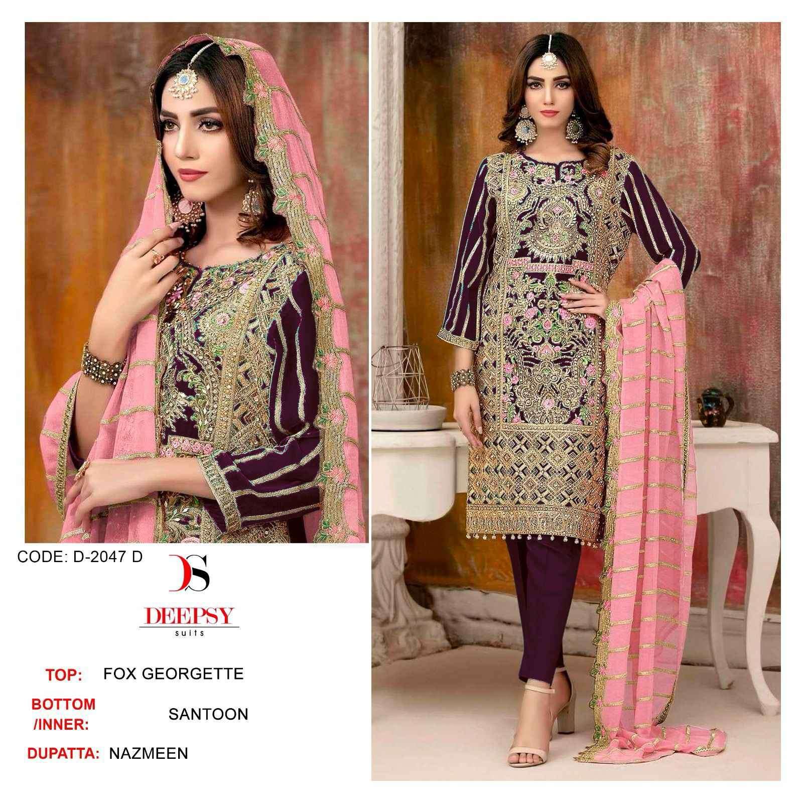 Deepsy D 2047 D Festive Wear Pakistani Salwar Suits Online Collection