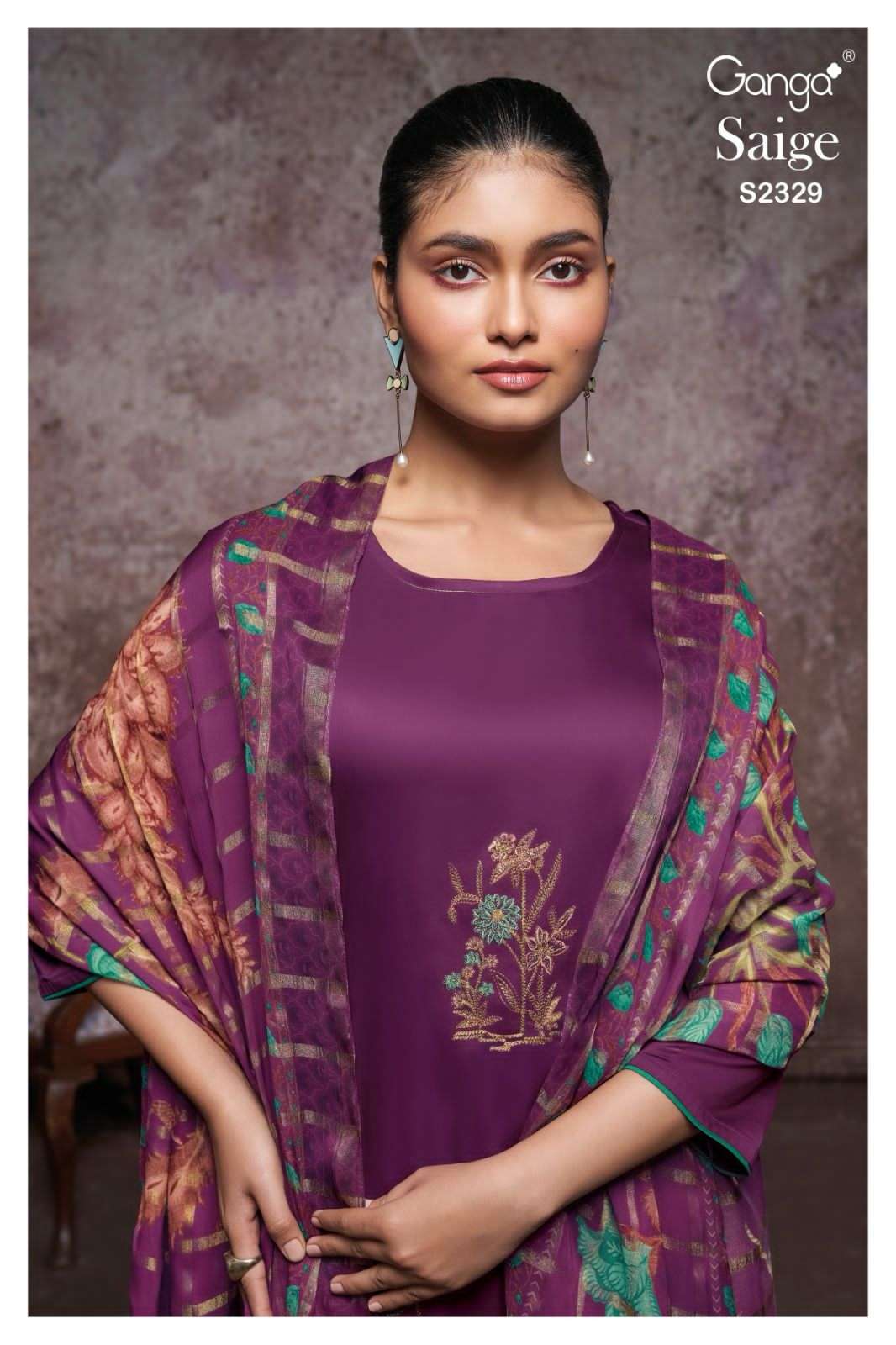 Ganga Saige 2329 Exclusive Cotton Silk Festive Wear Ladies Suit New Collection